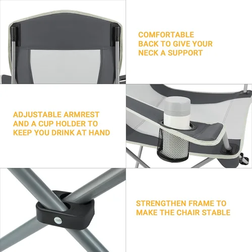 Miniatura 5 de KingCamp Silla de camping ligera para exteriores, sillas plegables para exteriores, sillas para adultos, silla cuádruple portátil al aire libre