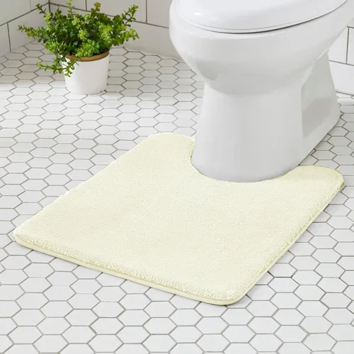 Miniatura 39 de MINIDEAR - Alfombras de baño 24x17 beige - Tapete de baño de espuma elástica gruesa, ultra suave y pachona, antideslizante, de secado rápido