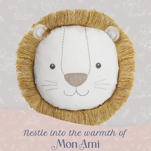 Miniatura 4 de MON AMI Leopold Lion Almohada Decorativa – 14" Almohada de Peluche de Animal de Peluche para Abrazar, Cojín Decorativo para Guardería Infantil
