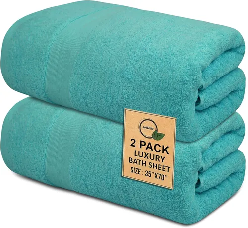 Miniatura 13 de Toallas de baño de lujo 100% algodón, paquete de 2 (35 x 70 pulgadas), súper suaves, de secado rápido y altamente absorbentes, para baño, hogar, spa