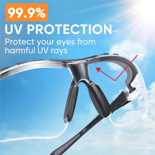 Miniatura 3 de TICONN Gafas de seguridad antivaho para hombres y mujeres, gafas protectoras ANSI Z87.1 a prueba de rayones con brazos ajustables y protección UV