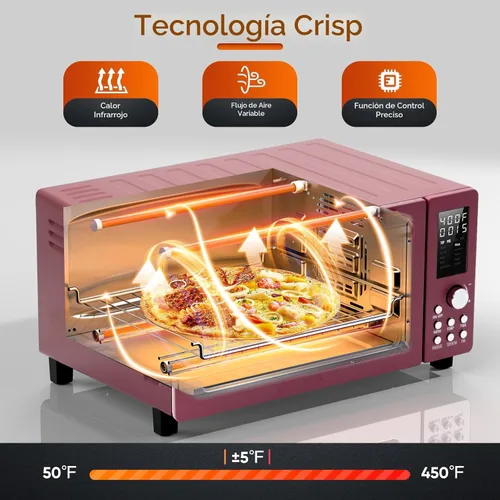 Miniatura 4 de Nuwave Bravo Pro Convección Freidora de Aire Tostador Horno Combo, 2025 Nuevo y Mejorado, 10-en-1, Controles de Temperatura 50°-450°F, Tecnología