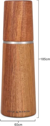 Miniatura 3 de Cole & Mason Marlow Juego de molinos de madera, molinillos de sal y pimienta equilibrados, herramientas de especias recargables, ajustes ajustables