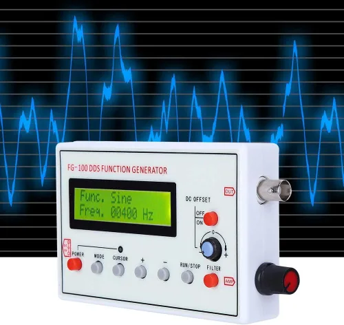 Miniatura 4 de Generador de funciones -FG-100 DDS Generador de funciones Seno Frecuencia 1HZ‑500KHz Contador Fuente de Señal Generador Medidor