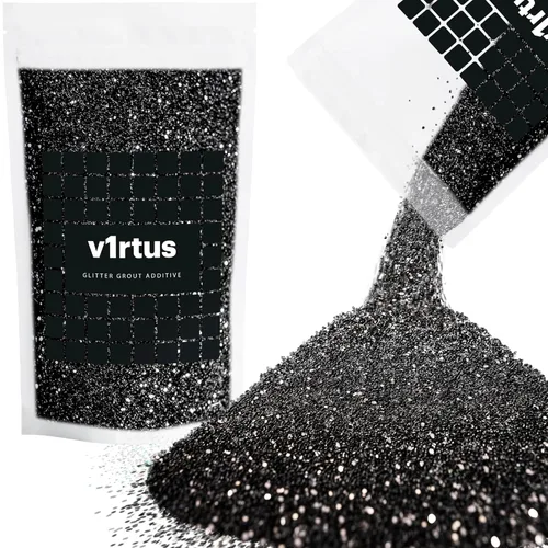 Aditivo de lechada negra con purpurina de 3.53 onzas | Brillo de lechada para añadir brillo a los azulejos de cocina y baño | Mejora tus proyectos