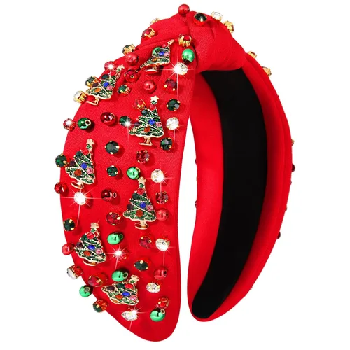 Miniatura 11 de mokkia Diadema de Navidad para Mujeres Accesorios de Navidad Lazo de Navidad Reno Copo de Nieve Diadema Rojo Verde Joyería con Perlas y Pedrería