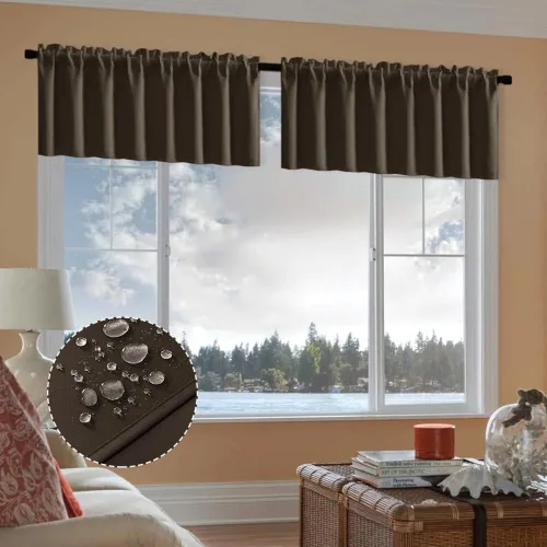 Miniatura 34 de XTMYI Cortinas de tela impermeable de 30 pulgadas para ventana de baño, cocina, mini ducha, pequeños paneles de cortina opacas cortos, juego de 2