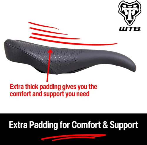 Miniatura 4 de WTB Pure Mountain Bike Seat (Saddle) - Thick All-Day Comfort Padding (2 Rail Options)