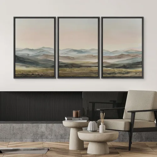 Miniatura 149 de SIGNWIN Lienzo enmarcado para pared, arte con pinceladas de flujo neutro en tonos beige abstractos, ilustraciones, arte moderno, decorativo