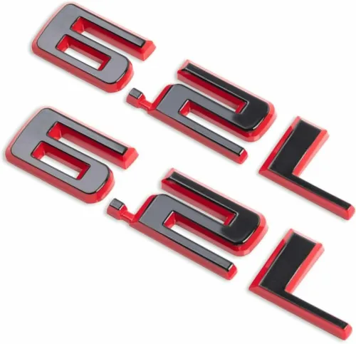 Miniatura 4 de 2 piezas 6.2L Emblema 3D para capó, adhesivo de logotipo y placa de estilo de carrocería, reemplazo para Silverado 1500 Sierra Camaro 19-22 (cromo)