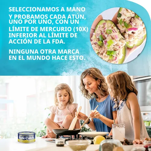 Miniatura 3 de Safe Catch Wild Ahi - Atún de aleta amarilla enlatado, capturado en la naturaleza, con menos mercurio, proteína magra, Omega 3, sin gluten, kosher