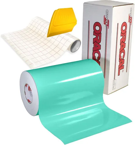 Miniatura 11 de ORACAL 651 Vinilo adhesivo de alto brillo para manualidades, rollo de 15 x 1 pie con rollo de papel de transferencia de 12 x 24 pulgadas y escobilla