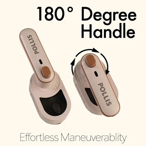 Miniatura 3 de Pollis Plancha y Vaporizador Portátil 2 en 1 para Ropa, Fácil para Viajar y Dormitorio, Diseño Ligero, Tecnología Giratoria de 180 Grados, Tanque
