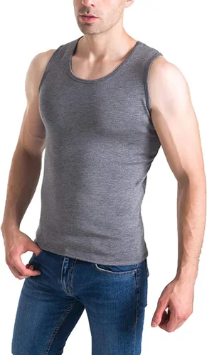 Miniatura 2 de Flygo Camiseta sin mangas térmica de algodón para hombre, con forro polar, chaleco sin mangas