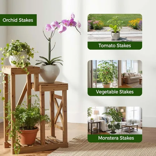Miniatura 5 de Paquete de 10 estacas apilables Monstera para plantas, soportes ajustables para plantas pequeñas en macetas de interior, potos, filodendro, hiedra