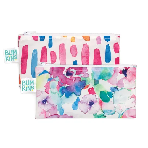 Miniatura 30 de Bumkins Bolsas de aperitivos reutilizables, para el almuerzo escolar de niños y para adultos, tela lavable, bolsa de tela impermeable