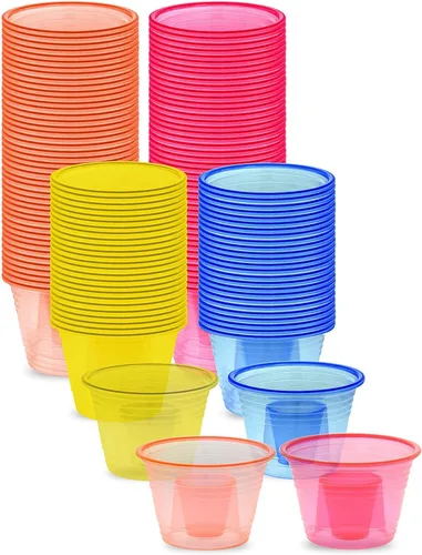 zappy 500 colores neón desechables de plástico para fiesta, bombardero, bombardero, Jager, bomba, vasos de chupito, vasos de chupito, vasos de bomba