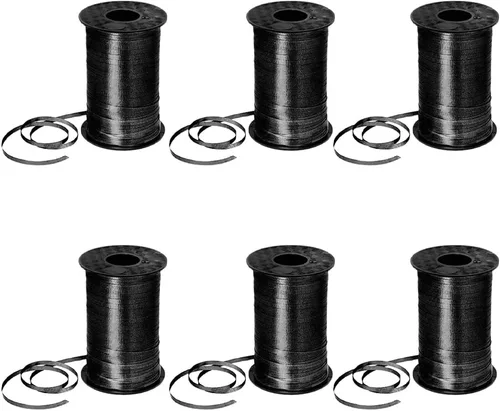 Miniatura 34 de PMU Tira de cinta rizadora negra de 500 yardas x 3/16 pulgadas para envolver regalos, decoración de cumpleaños, celebraciones, fiestas, accesorios