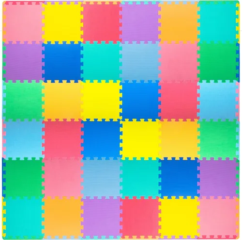Miniatura 15 de ProSource Alfombra de espuma para rompecabezas para niños y bebés con colores sólidos, 36 o 16 azulejos encajables con bordes, Negro/Gris/Blanco