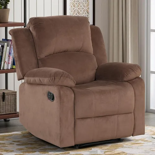 Miniatura 7 de CANMOV Juego de sillas reclinables manuales de 2, sofá individual de tela suave y tapizado para sala de estar y dormitorio, mecanismo reclinable