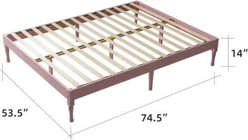 Miniatura 2 de 14 inch Bamboo Bed Frame, Wooden Support, no Need for Box Springs, Easy to Assemble, Heavy-Duty Bed Frame, Storage Space Under The Bed, Suitable for