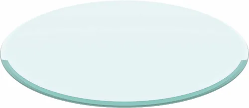Miniatura 9 de TesNus Mesa redonda de vidrio transparente de 18 pulgadas, mesa de vidrio templado de 1/4 pulgadas de grosor con borde pulido de lápiz, tablero