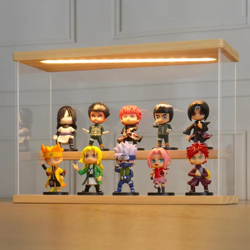 Miniatura 29 de LANSCOERY vitrina acrílica con iluminación LED, caja de exhibición de 5 niveles para coleccionables y figuras de acción, organizador transparente a