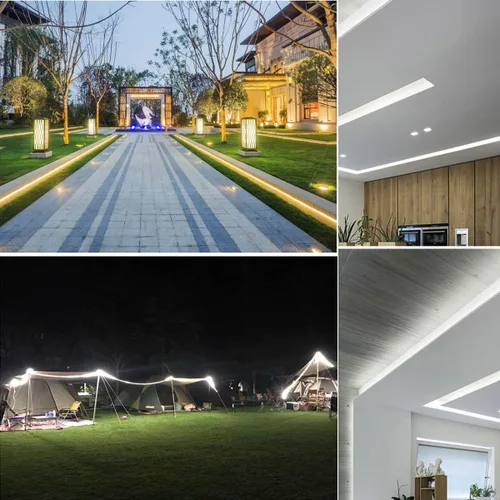 Miniatura 4 de SUYOOULIN Tira de luces LED, 59 pies/59.1 ft de alto voltaje AC110V-130V Waterpoof IP68 súper brillante 54000LM 2835 120 LEDs/m tiras de luz LED