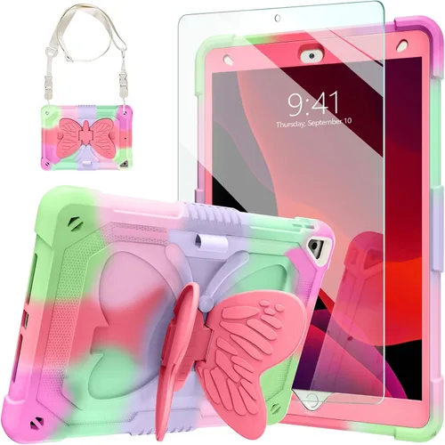 Miniatura 10 de Ambison Funda para iPad de 9ª/8ª/7ª Generación de 10.2 pulgadas con Protector de Pantalla de Vidrio, Cubierta Protectora Resistente a Prueba