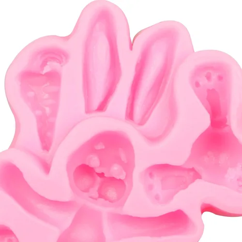 Miniatura 8 de Moldes de silicona de conejo para chocolate, 4 piezas de conejo, zanahoria, conejo de Pascua, fondant, moldes para hornear para decoración