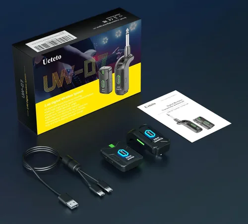 Miniatura 6 de Ueteto Sistema de monitor inalámbrico en el oído, sistema IEM mono de 2.4 GHz con transmisor receptor de cinturón, Plug and Play para músicos