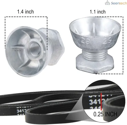 Miniatura 6 de Seentech 341241 Correa de secadora y polea de motor 8066184 - Compatible para secadoras Whirlpool, Kenmore – Reemplace
