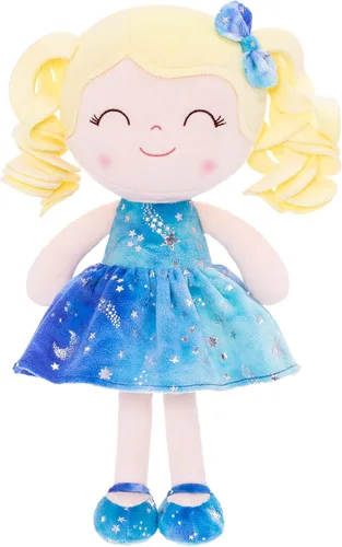 Miniatura 17 de Gloveleya Muñeca Baby Dolls Soft Rag Doll Baby Girl Regalos Curly Spring Girl - Naranja 9 pulgadas