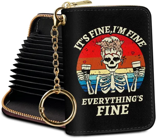 Miniatura 39 de Tarjetero Cartera RFID para Tarjetas de Crédito, Cartera Pequeña para Tarjetas para Mujeres con Llavero con Cremallera, Carteras para Tarjetas
