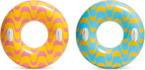 INTEX Tubo inflable 59256 Wavy Dreams: asas de agarre resistentes, 36 pulgadas de diámetro, capacidad de peso de 132 libras, un tubo, el color puede