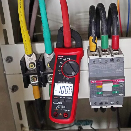 Miniatura 4 de UNI-T Abrazadera digital UT201+, corriente CA True RMS HVAC Volt Amp Ohm medidor abrazadera en multímetro, rango automático 4,000 cuentas NCV AC DC