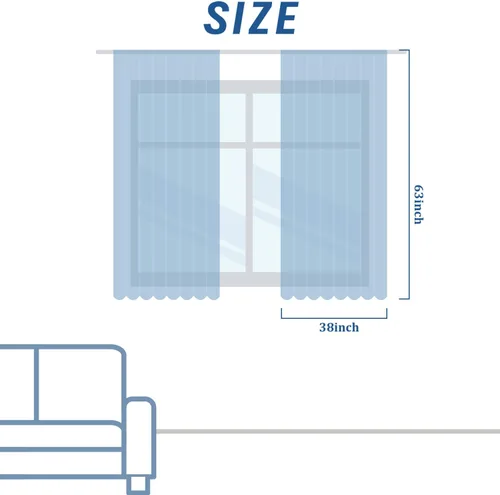 Miniatura 2 de jinchan Cortinas bohemias a rayas para sala de estar, cortinas de lino estilo granja de 63 pulgadas de largo, 2 paneles para dormitorio, mudcloth