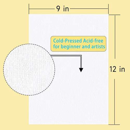 Miniatura 2 de Bloc de papel de acuarela profesional de 140 libras/10.58 oz/m², paquete de 2 (40 hojas en total), papel texturizado de prensa en frío sin ácidos