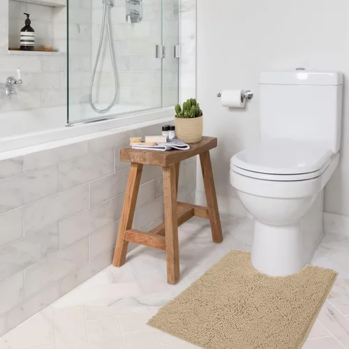 Miniatura 33 de LuxUrux Tapete de microfibra afelpada, de felpilla extrasuave, pelo largo de 1 pulgada, muy absorbente, para baño o ducha, lavar y secar a máquina