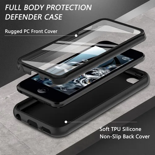 Miniatura 2 de Hensinple para iPod Touch de 7ª/6ª/5ª Generación, Funda para iPod Touch, Funda de silicona a prueba de golpes