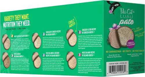 Miniatura 3 de Tiki Cat Luau Pâté - Paquete variado de combinaciones suculentas de proteínas reales, nutrición equilibrada sin granos, comida enlatada húmeda
