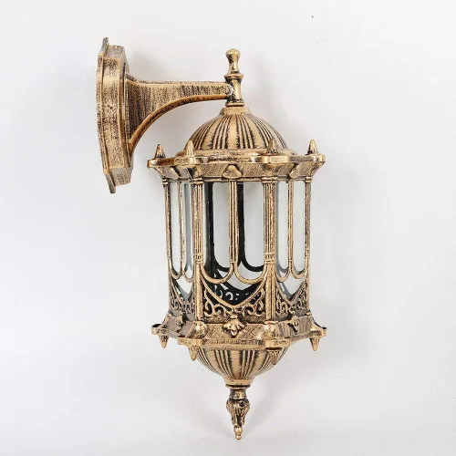 Miniatura 6 de DNYSYSJ Lámpara de pared exterior retro lámpara de jardín al aire libre E27 aluminio vidrio