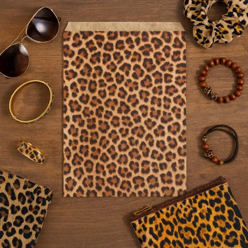 Miniatura 3 de 888 Display – 200 piezas de 8.5 x 11 pulgadas de papel de tono leopardo bolsas de regalo de compras