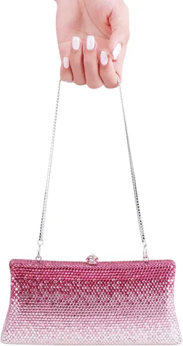Miniatura 4 de Evevictor Bolso de mano bolso de noche bolsa de dinero rosa degradado para Halloween fiesta cita y Navidad Rosado