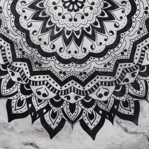 Miniatura 7 de Leofanger Tapiz de pared de mandala blanco y negro – Flor bohemia psicodélico hippie colgante de pared para dormitorio (51.2 x 59.1 pulgadas)
