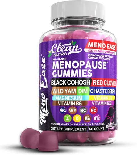 Suplemento para la menopausia para mujeres en gomitas con cohosh negro, ñame silvestre, DIM, magnesio, trébol rojo, agracejo para el equilibrio