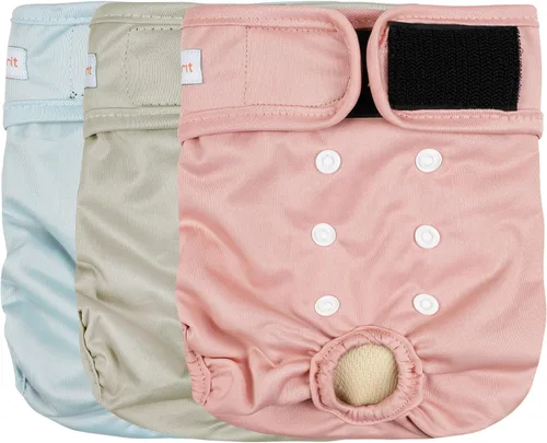 Langsprit Pañales lavables para perra (paquete de 3) - Sin fugas, reutilizables, para perritas en período, bragas altamente absorbentes para calor