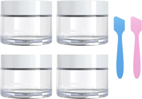 Miniatura 10 de Recipientes de tamaño de viaje para artículos de tocador, 4 frascos pequeños de cosméticos de 1 onza para maquillaje, cremas faciales, loción