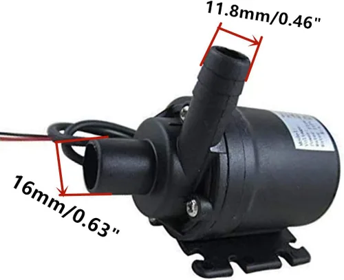 Miniatura 3 de Bomba de aceite de agua sumergible centrífuga sin escobillas de 12 V CC ultra silenciosa 800L/H 5M/16 pies para pecera, piscina, estanque, acuario