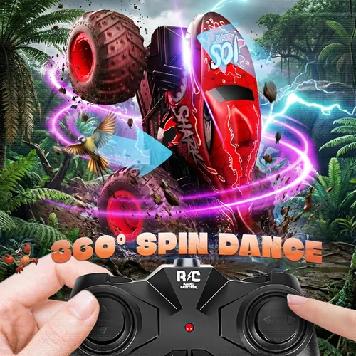 Miniatura 2 de BEZGAR Juguetes de Camión Monstruo - Camión Monstruo de Control Remoto con Luz y Música, Juguetes de Dinosaurio para Niños, Camión RC a Escala 1:20